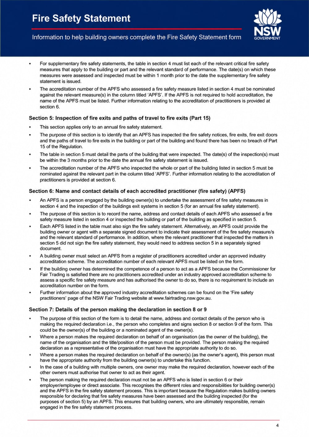 Annual Fire Safety Statement — page 2 of 5