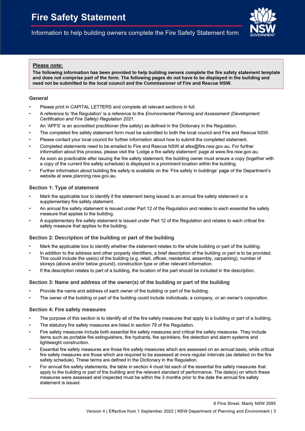 Annual Fire Safety Statement — page 3 of 5