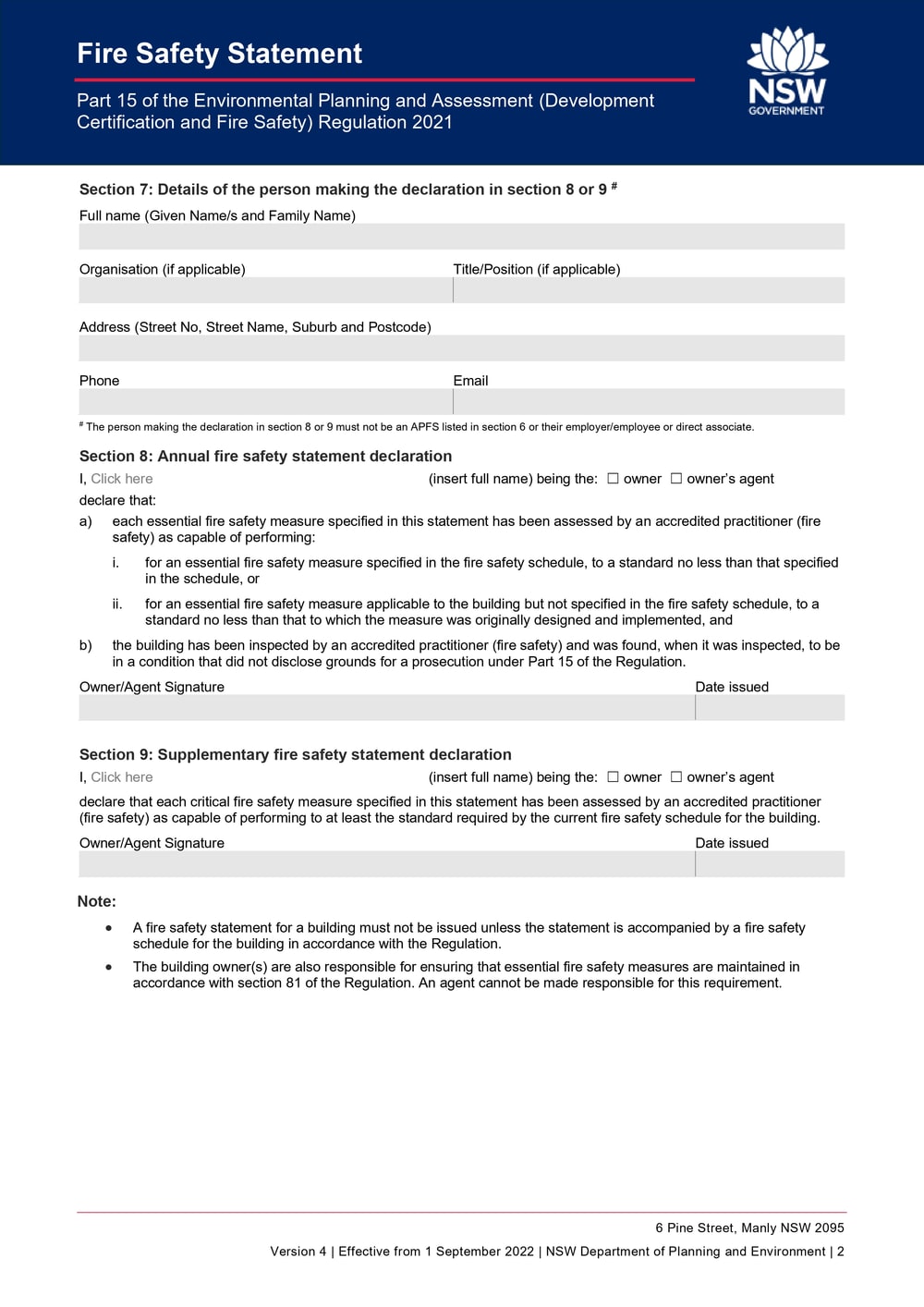 Annual Fire Safety Statement — page 4 of 5